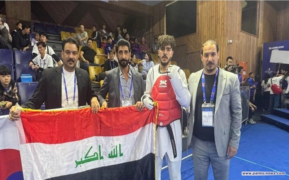البطل شاد صابر يهدي العراق فضية الباراتايكواندو في منغوليا